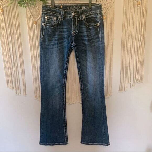 MISS ME Women’s Peace Sign Embellished JY5949BD Bootcut Jeans Size 28 - Picture 3 of 16